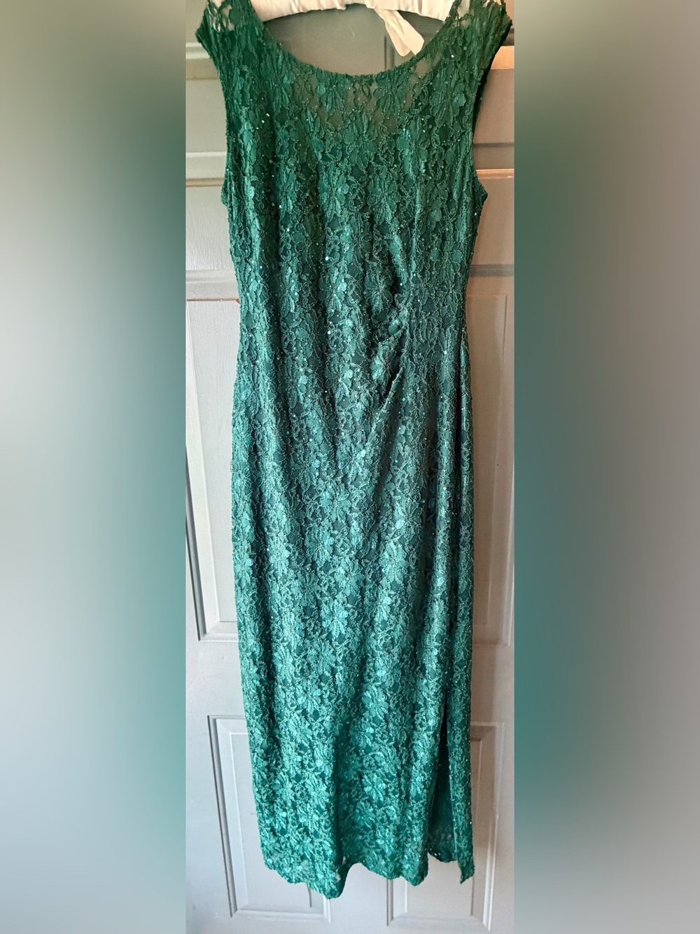 connected apparel Emerald Lace Maxi Dress in Green